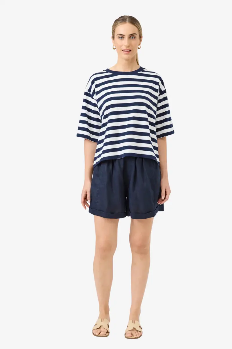 Eb & Ive - Studio Stripe Tshirt - Ebony 1