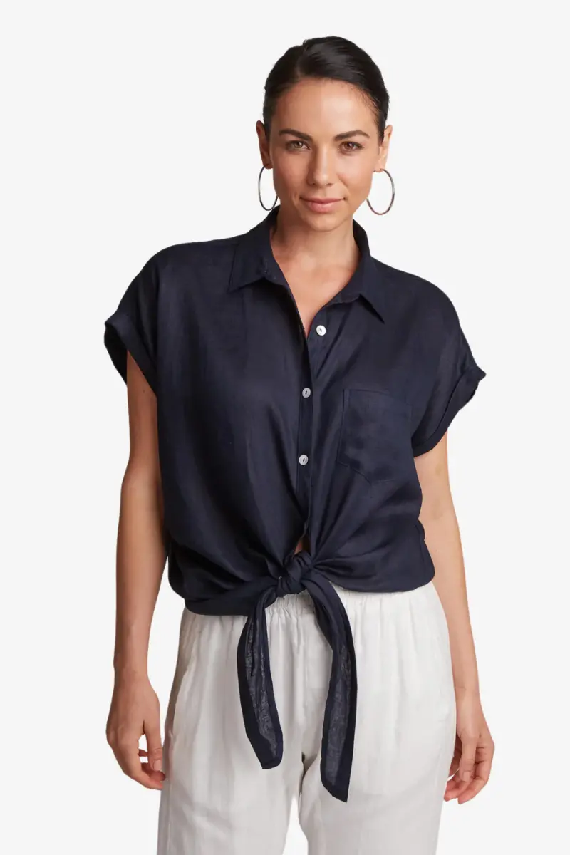 Eb & Ive - Studio Tie Shirt - Navy 1
