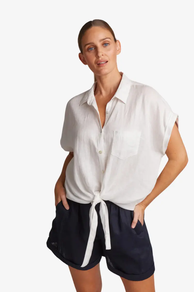 Eb & Ive - Studio Tie Shirt - Salt 1