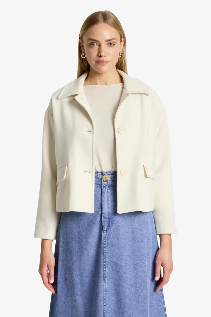 Eb & Ive - Wanderer Crop Jacket - Ecru 1