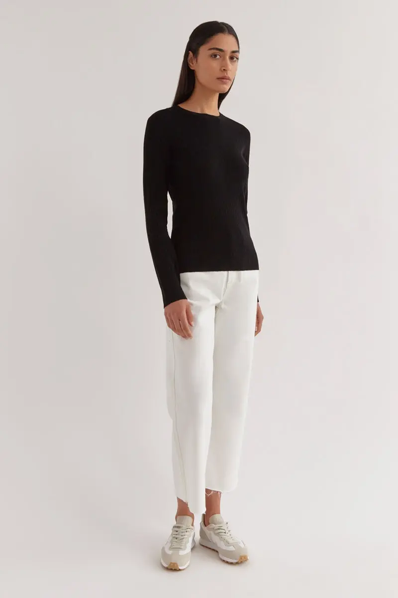 Assembly Label - Ella Long Sleeve Knit - Black 1