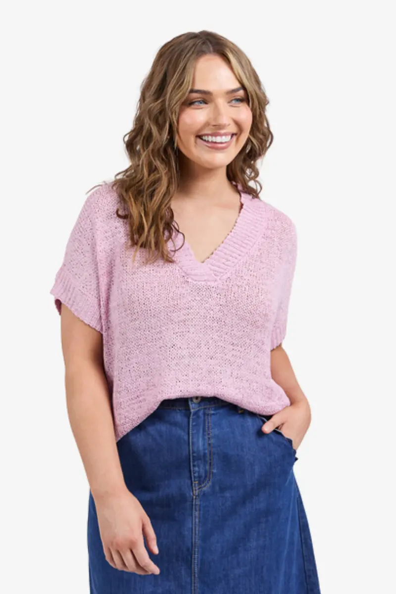 Elm - Elba Knit Top - Dusk Pink 1