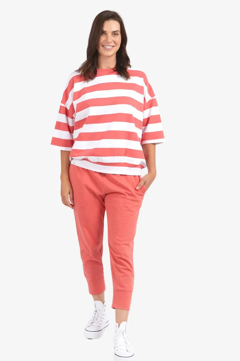 Elm - Fundamental Mazie Sweat - Watermelon/White Stripe 1