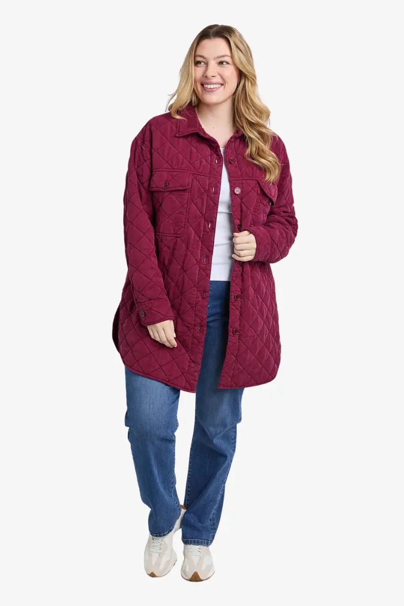 Elm - Katie Quilted Shacket - Plum 1