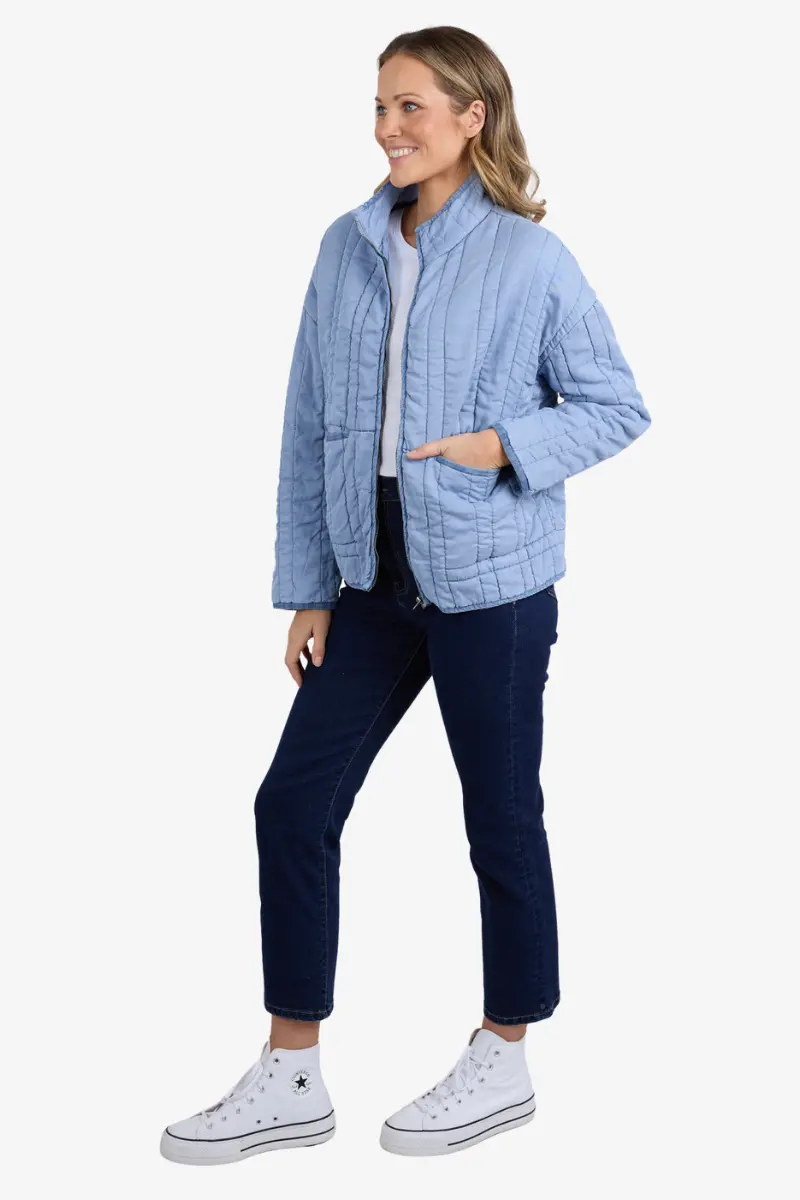 Elm - Sparrow Quilted Jacket - Steel Blue 1