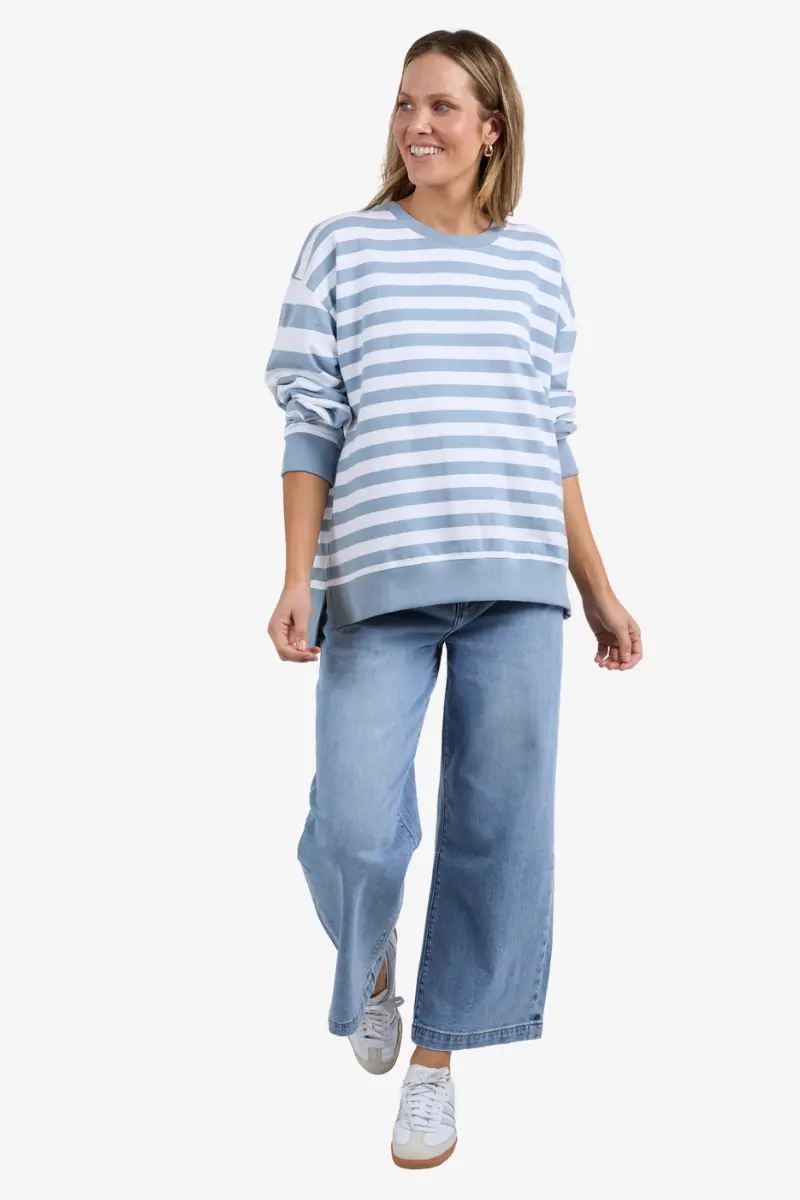 Elm - Vivid Crew - Steel Blue Stripe 1