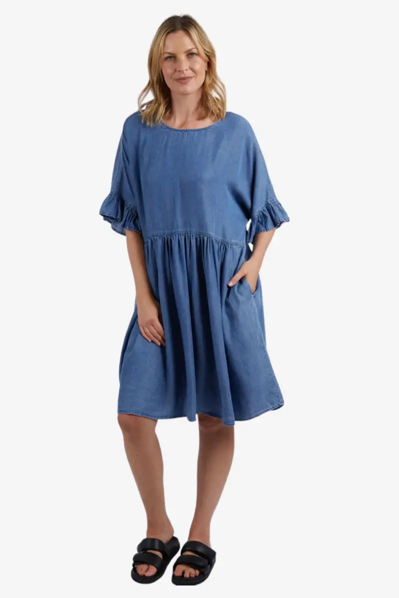 Elm - Charlie Chambray Dress - Blue Wash 1