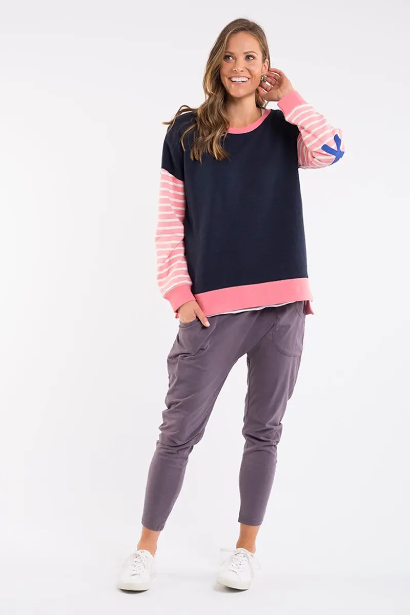 Elm - Sophie Stripe Crew - Blue 1