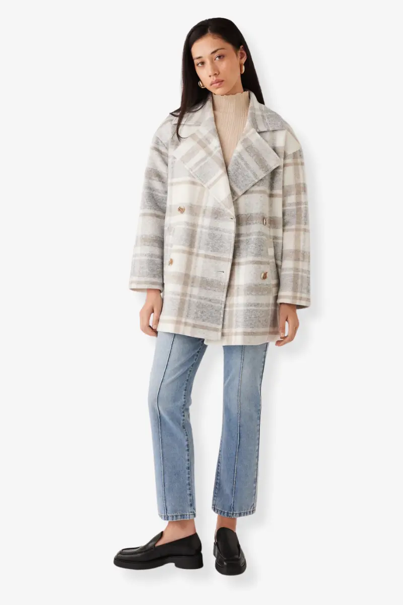 Esmaee - Lincoln Coat -  Grey Check 1
