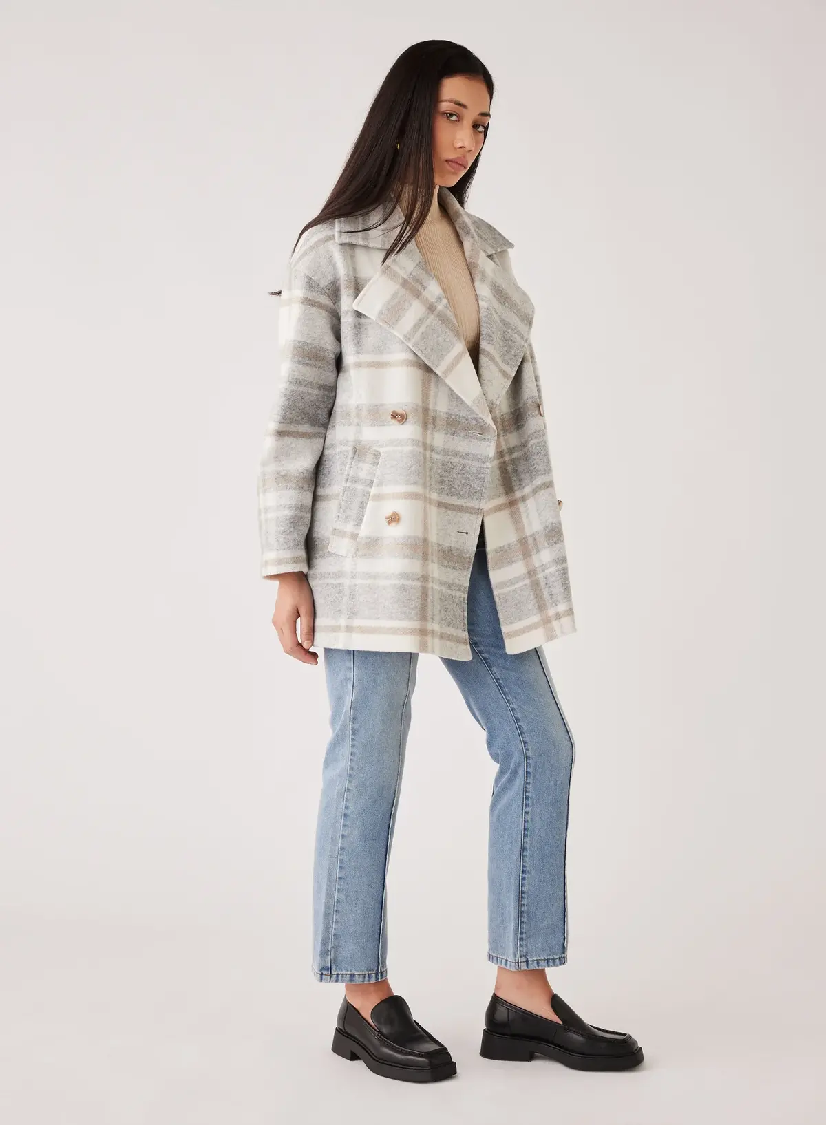 Esmaee - Lincoln Coat - Grey Check 2