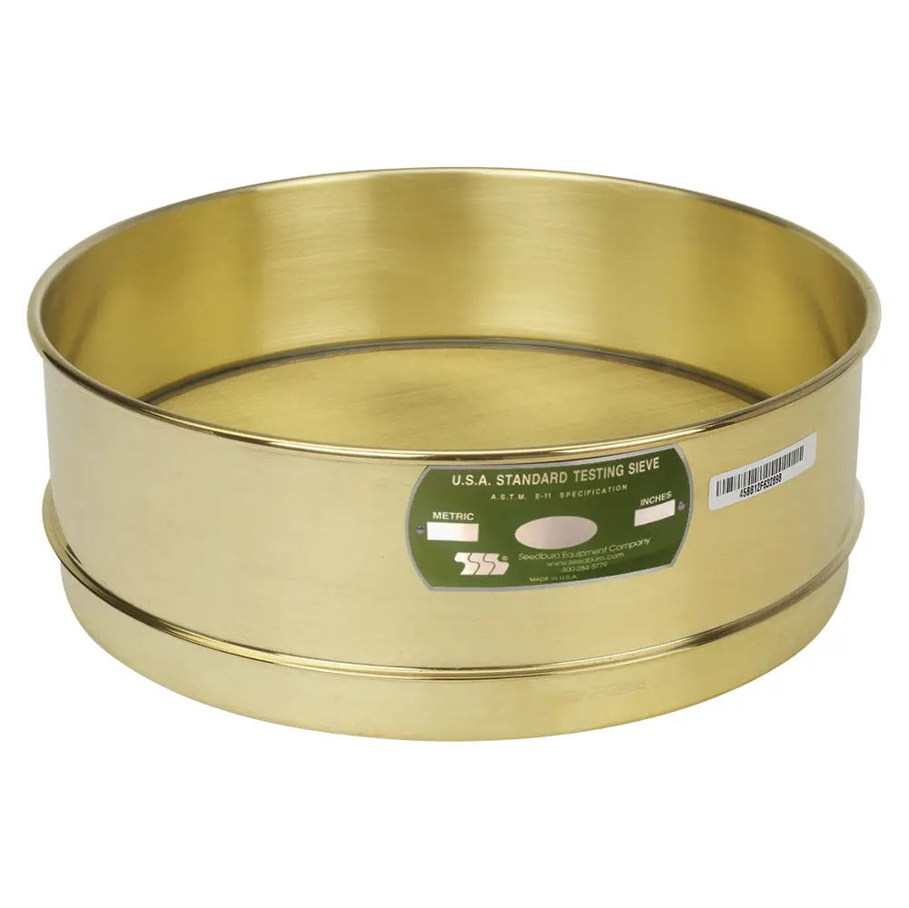 U.S. Standard 12-Inch Brass Testing Sieves with Full-Height Frame