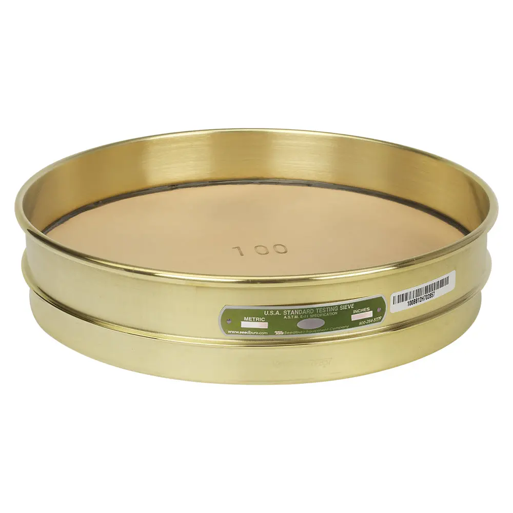 12-Inch Half-Height Brass Testing Sieve – U.S. Standard