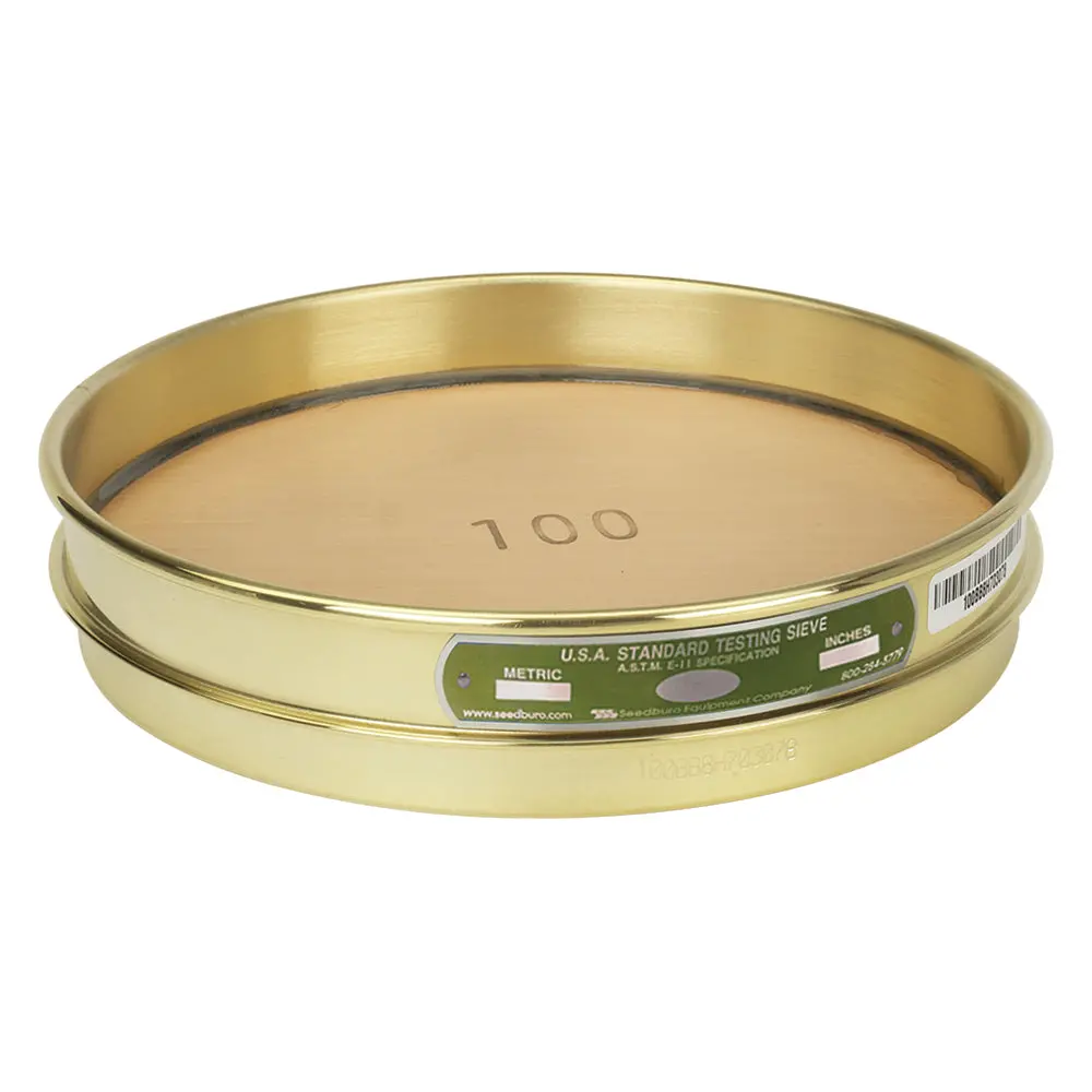8-Inch Half-Height Brass Testing Sieve – U.S. Standard
