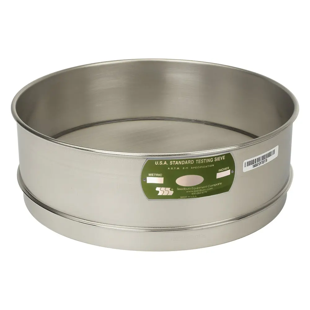 U.S. Testing Sieves 12" Half Height Stainless Steel Frame 1