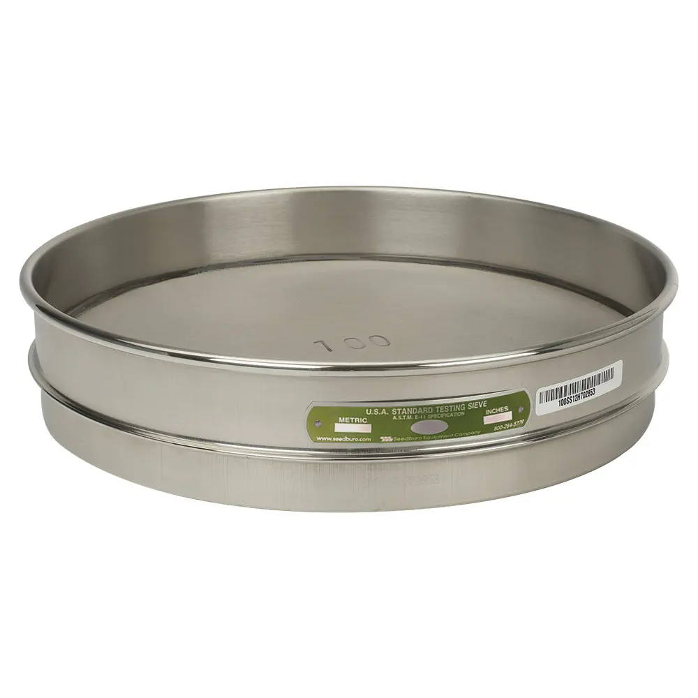 U.S. Testing Sieves 12" Half Height Stainless Steel Frame 2