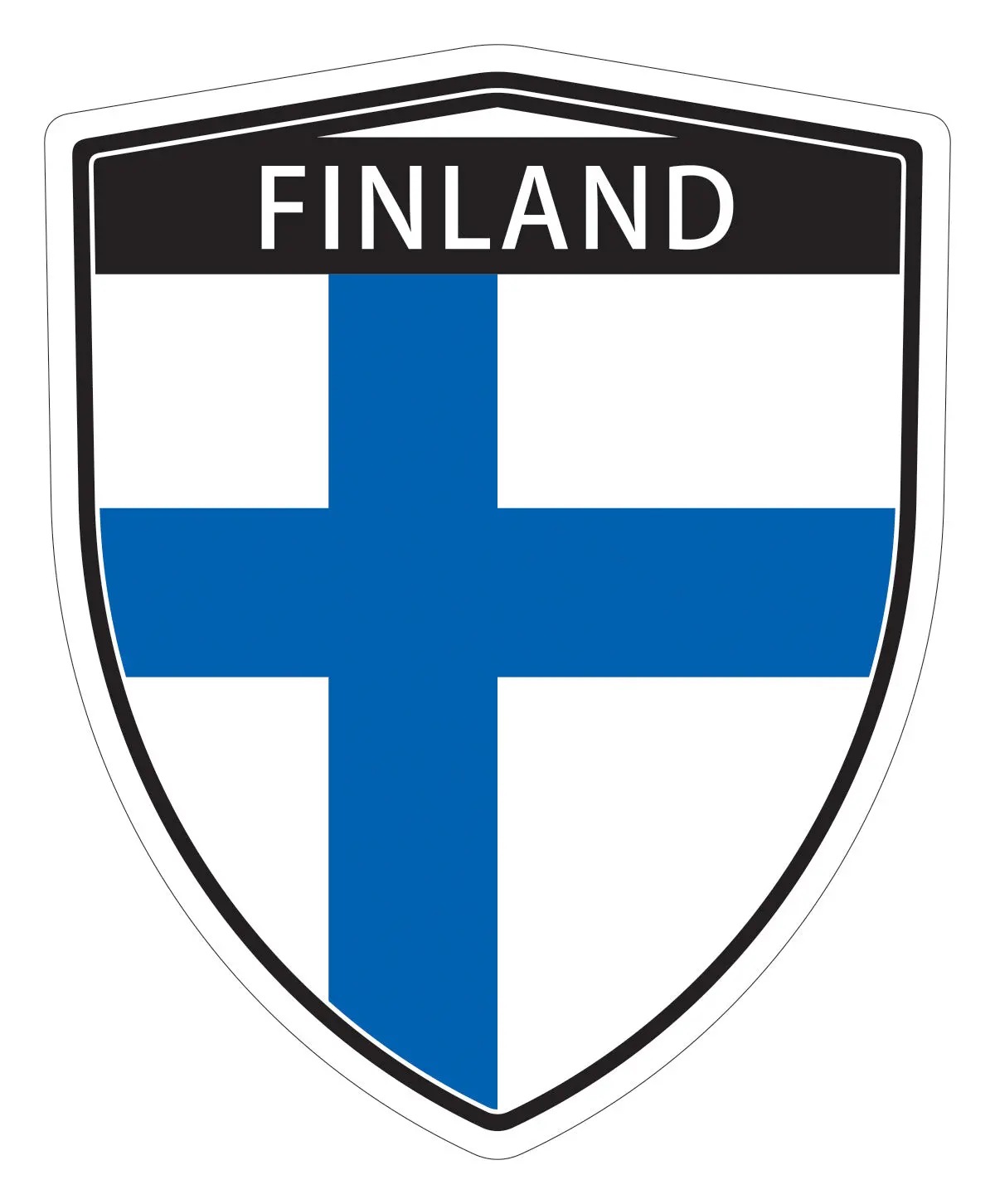 Finland Finish Flag Shield Shape Decal Car Bumper Window Sticker Set Of 2, Sh019 2