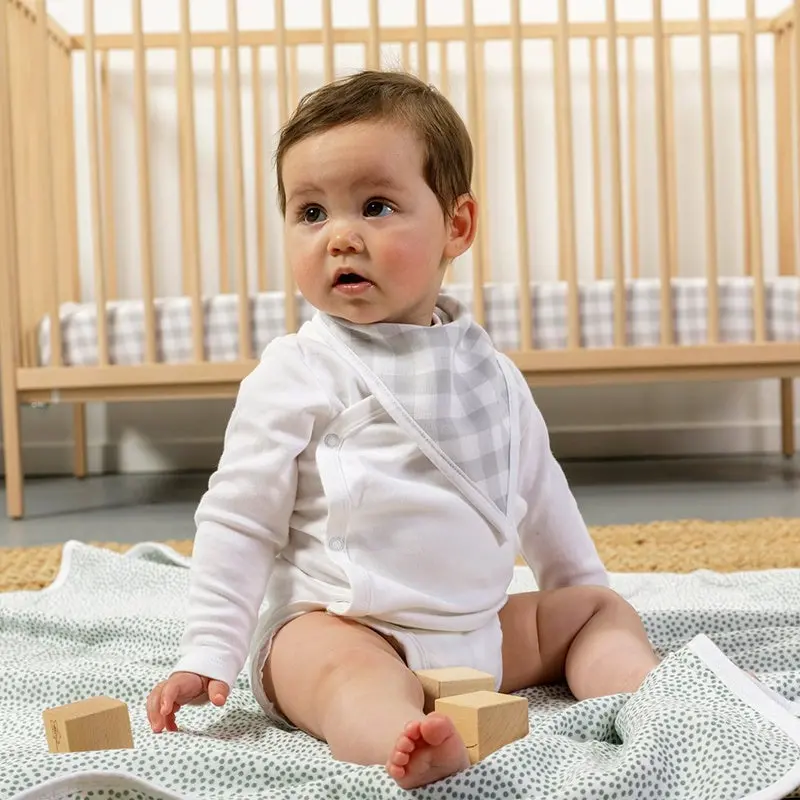Eddy & Moss - Bandana Bib - Gingham Fog 2