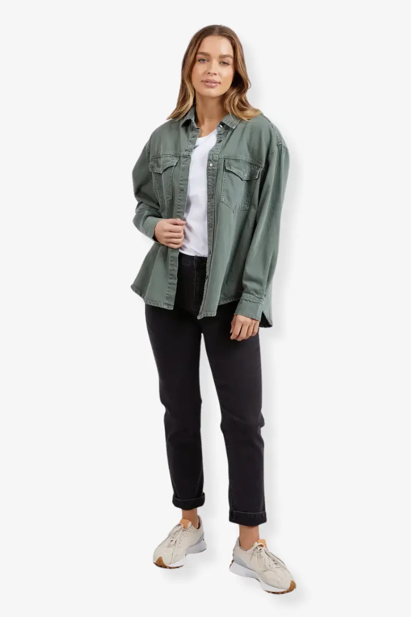 Foxwood - Daisy Overshirt - Sage Green 1