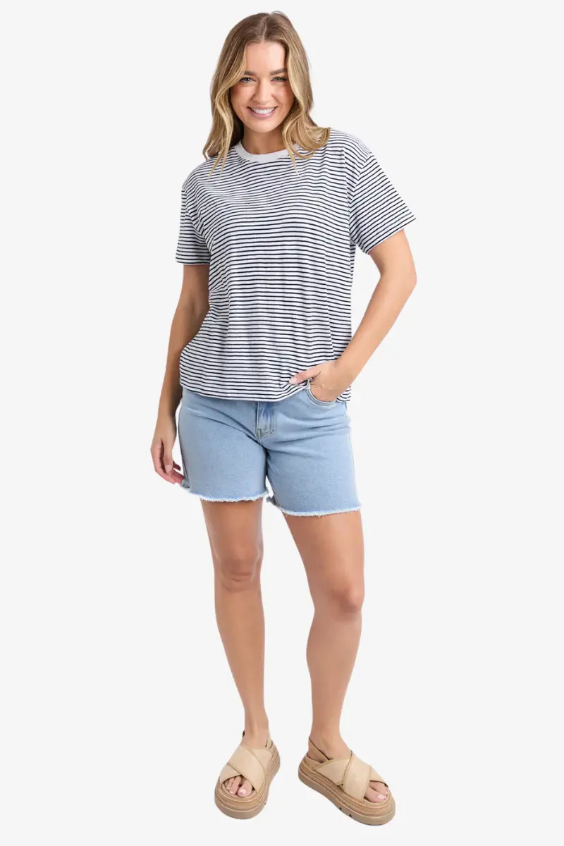 Foxwood - Hutch Stripe Tee - White 1