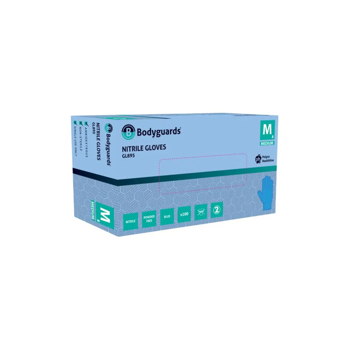 Polyco Healthline Gl895 Powder Free Nitrile Gloves (Box Of 100) 1