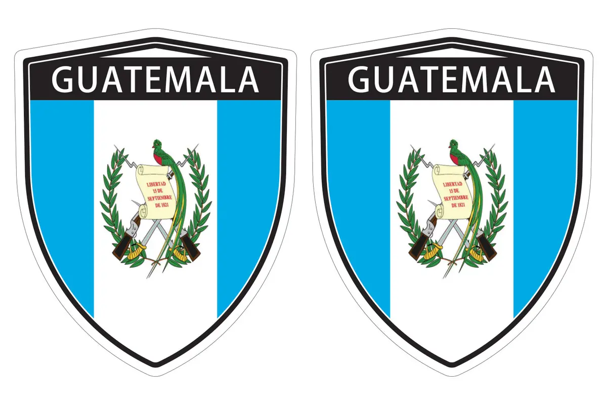 Guatemala Flag Shield Shape Decal Car Bumper Window Sticker Set Of 2,  Sh022 1
