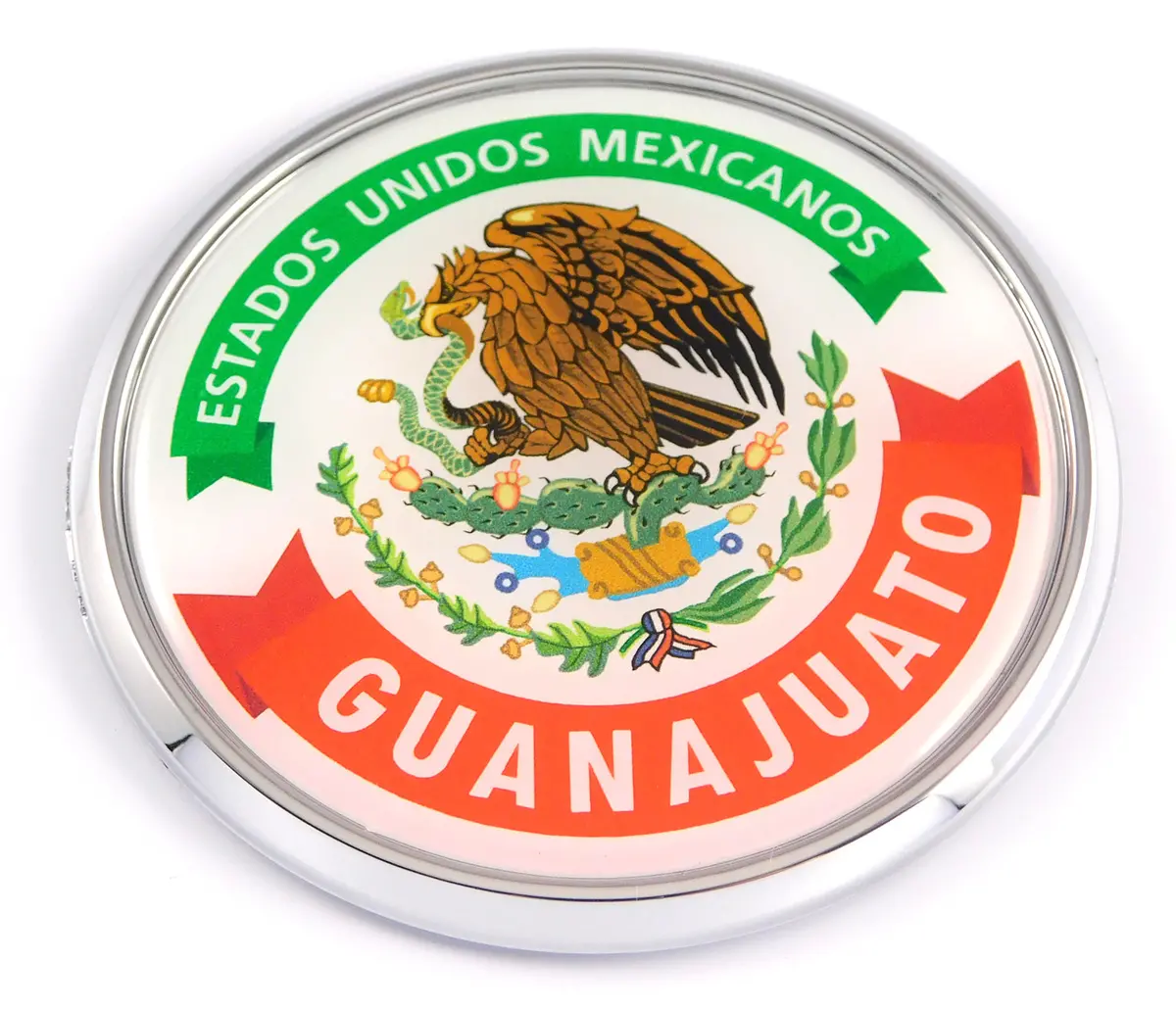 Guanajuato Mexico Mexican State Car Chrome Round Emblem Decal 3D Badge 2.75" 1