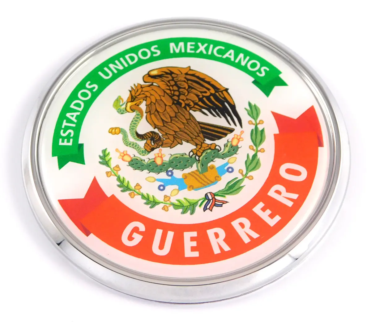 Guerrero Mexico Mexican State Car Chrome Round Emblem Decal 3D Badge 2.75" 1