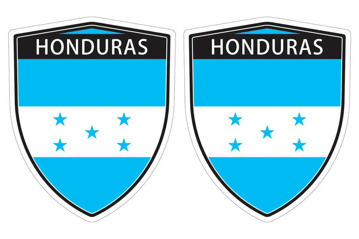 Honduras Flag Shield Shape Decal Car Bumper Window Sticker Set Of 2,  Sh024 1