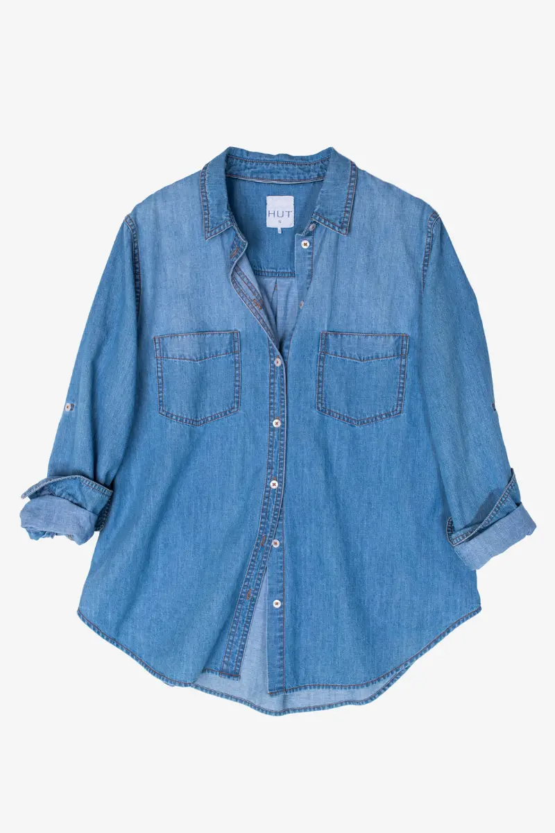Hut - Boyfriend Shirt - Denim 1