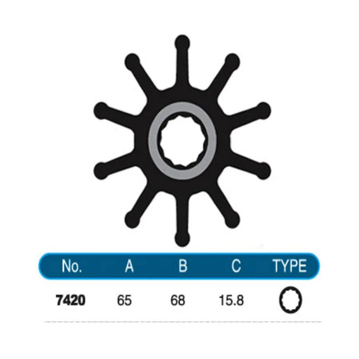 7420-01 Jmp Marine Flexible Impeller 1