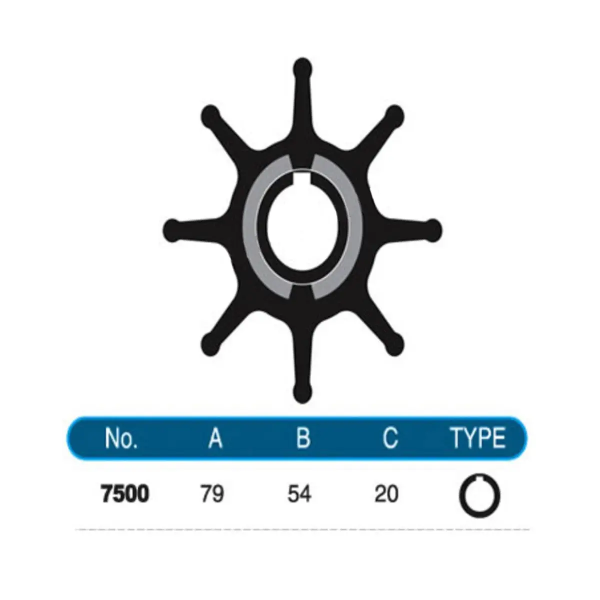 7500-01K Jmp Marine Flexible Impeller Kit 1