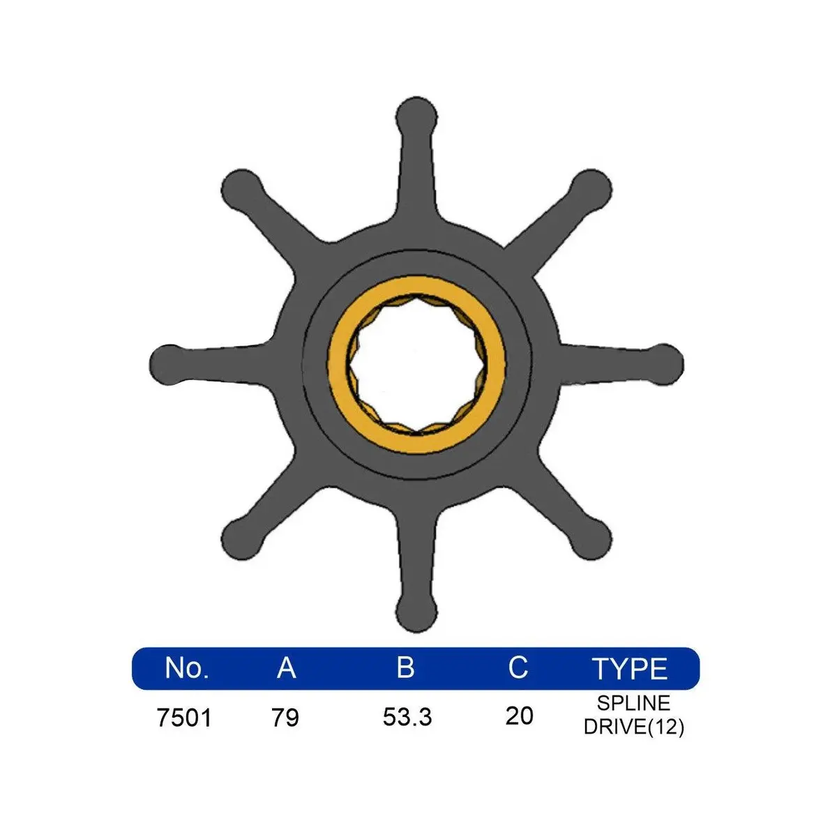 7501-01 Jmp Marine Flexible Impeller 1