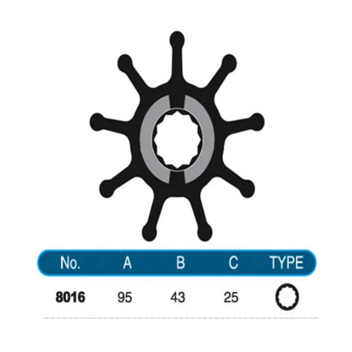 8016-01 Jmp Marine Flexible Impeller 1