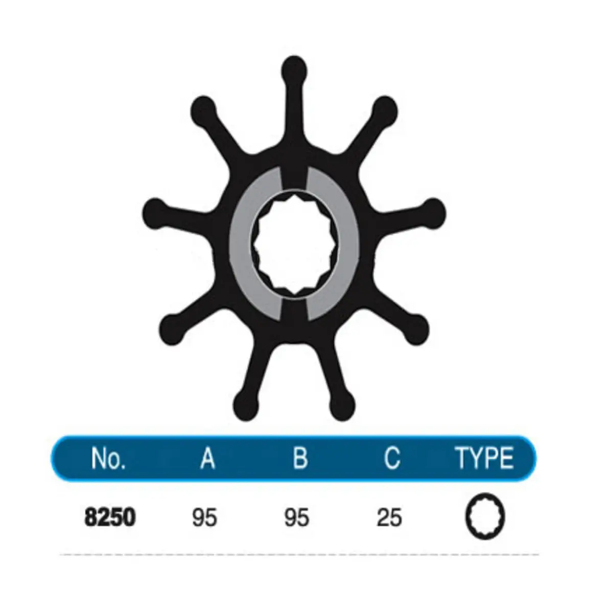 8250-01 Jmp Marine Flexible Impeller 1