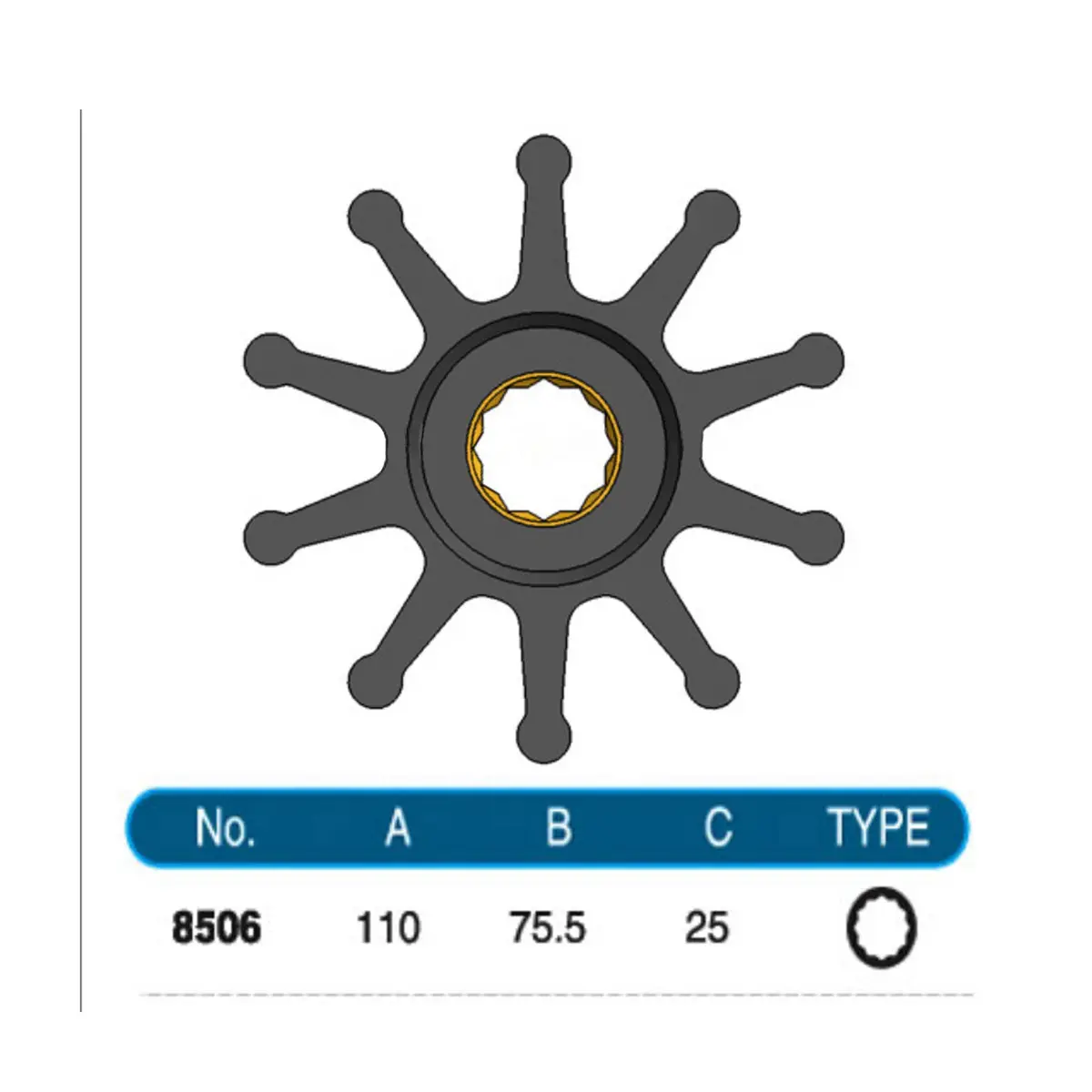 8506-01 Jmp Marine Flexible Impeller 1
