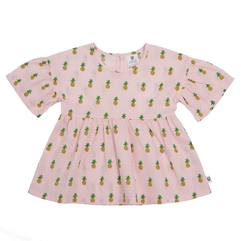 Hoot Kid - Afternoon Top - Pink Pineapple 1