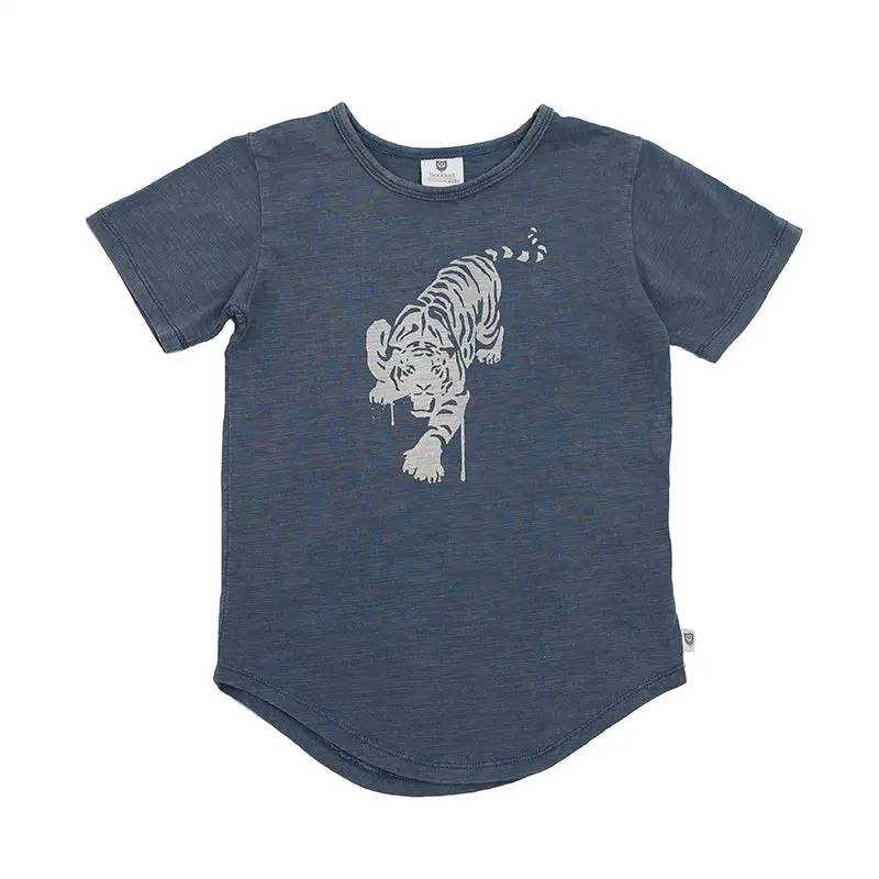 Hoot Kid - Bengal Slub Tee - Cobalt 1