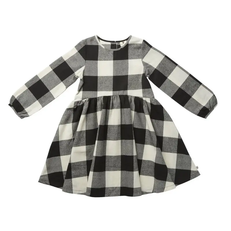 Hoot Kid - Checked Out Dress - Black Check 1