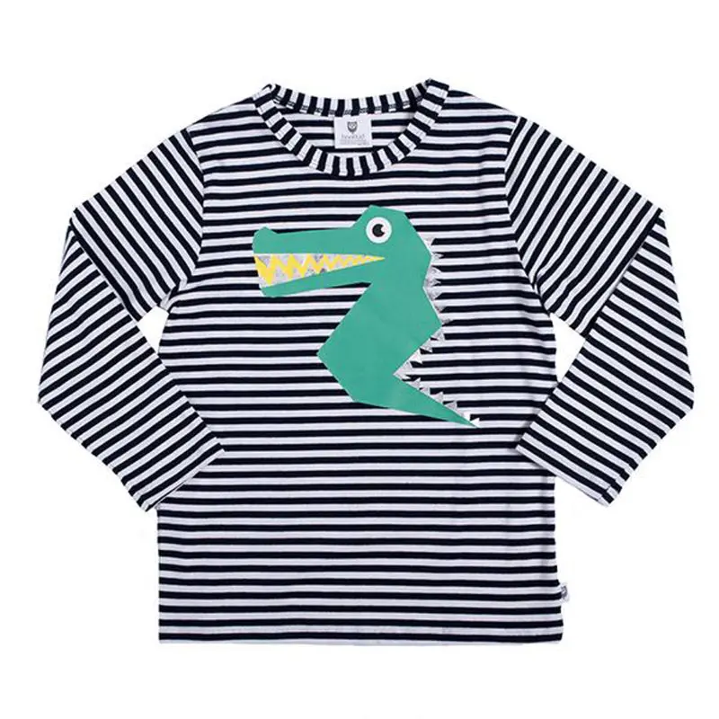 Hoot Kid - Happy Croc Tee - Navy/White Stripe 1