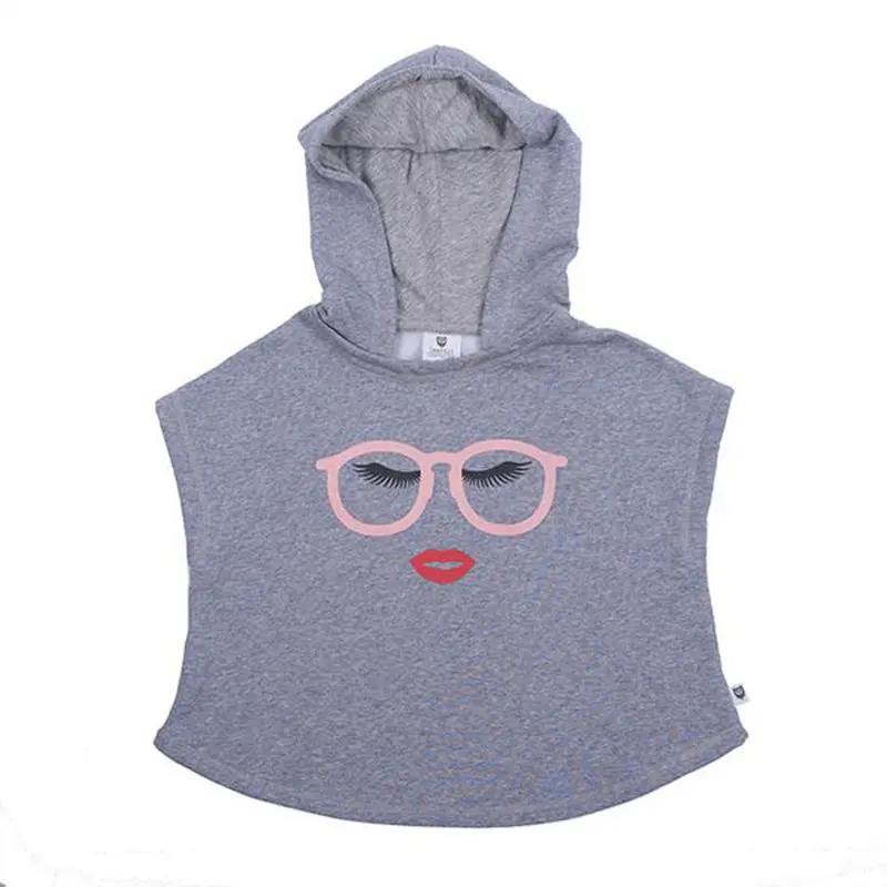 Hoot Kid - Oh The Lashes Poncho - Light Grey 1