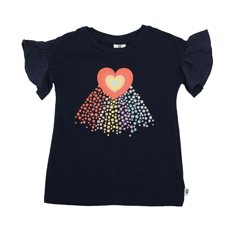 Hoot Kid - Rainbow Galaxy Tee - Navy 1