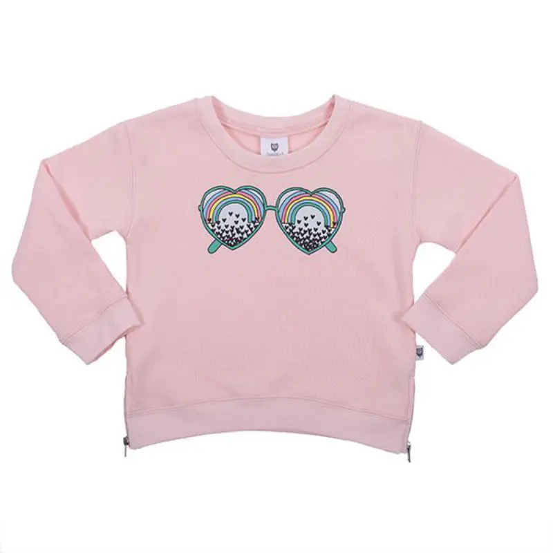 Hoot Kid - See The Love Sweater - Ballet Pink 1