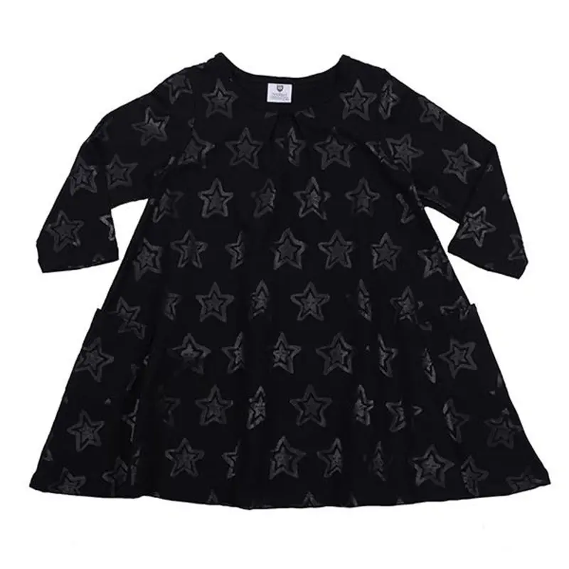 Hoot Kid - Stars And Smiles Swing Dress - Black 1