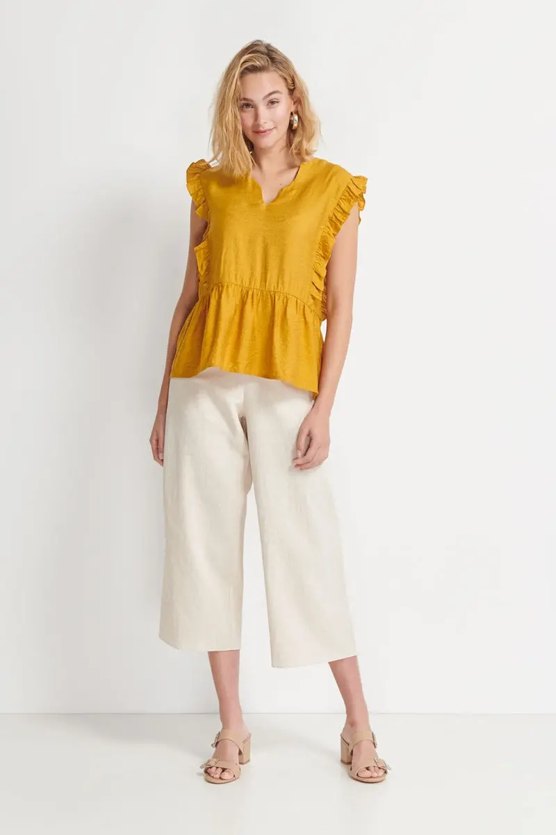 Imonni Melbourne - Beckett Frill Top - Amber Gold 1