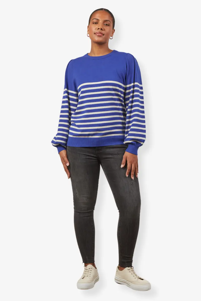 Isle Of Mine - Cosmo Stripe Jumper - Cobalt 1