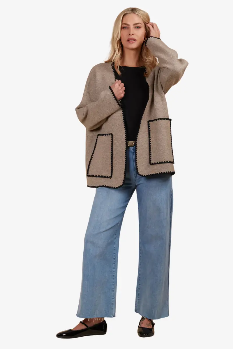 Isle Of Mine - Athena Cardigan - Taupe 1