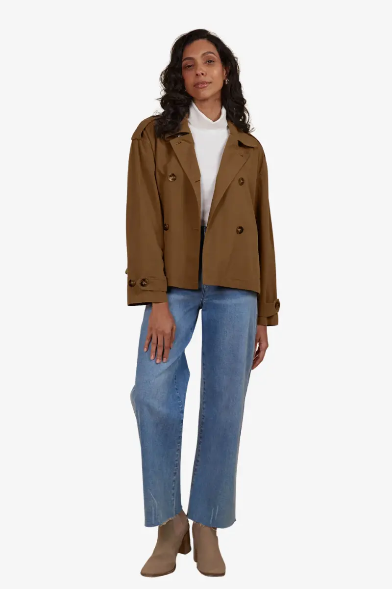 Isle Of Mine - Freya Crop Trench - Toffee 1