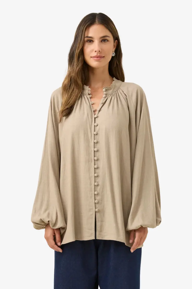Isle Of Mine - Grace Blouse - Stone 1