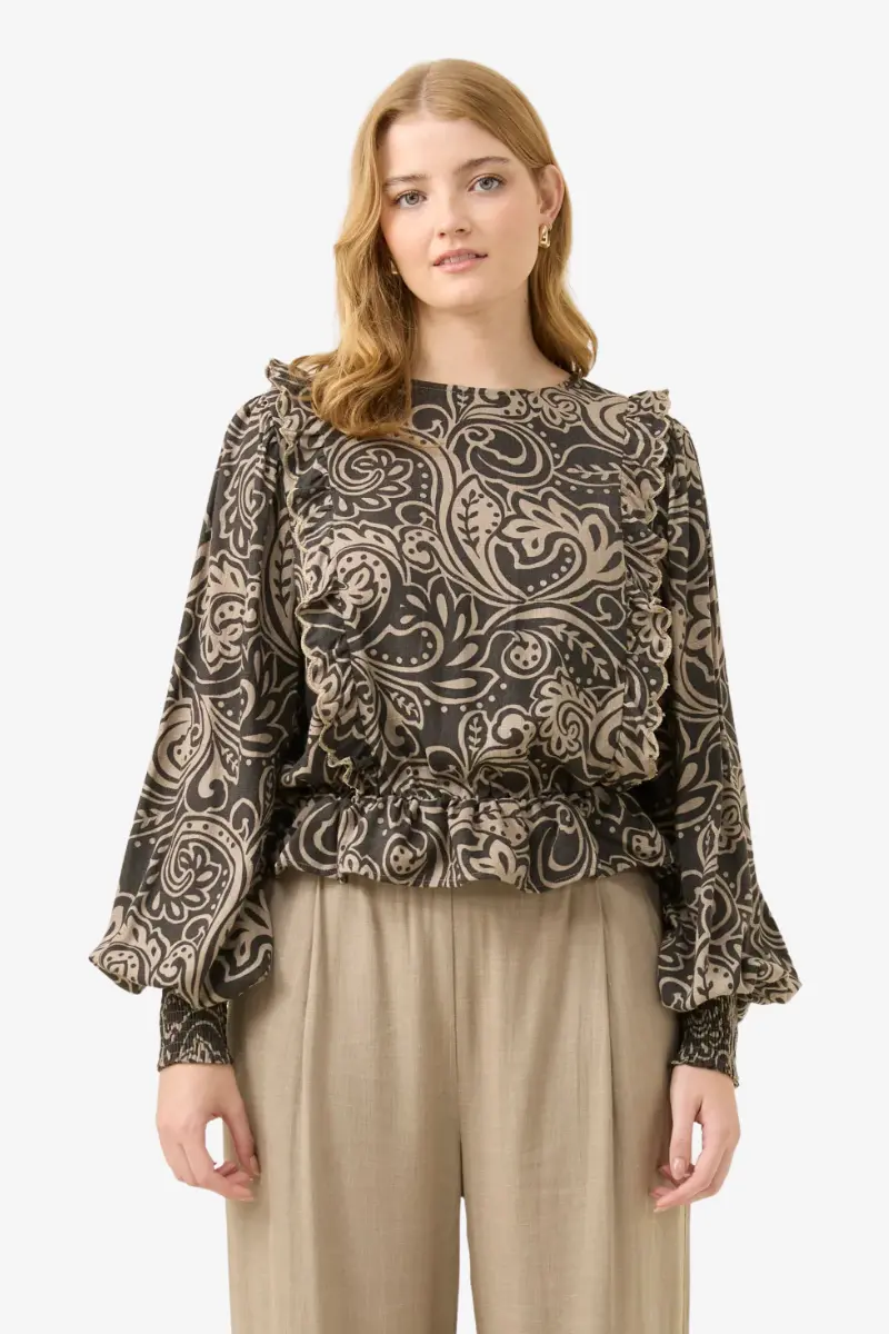 Isle Of Mine - Grace Frill Top - Paisley 1
