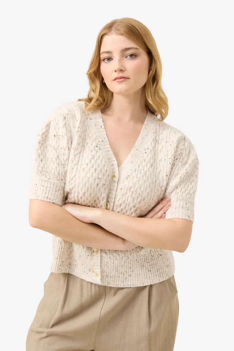 Isle Of Mine - Mckenna Short Sleeve Cardigan -Ivory 1